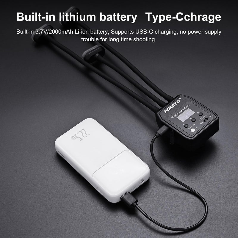 FOMITO Flexible LED Macro Ring Flash Light with 13 Color Filters, Digital Display, USB Cable, Carrying Case - Image 3
